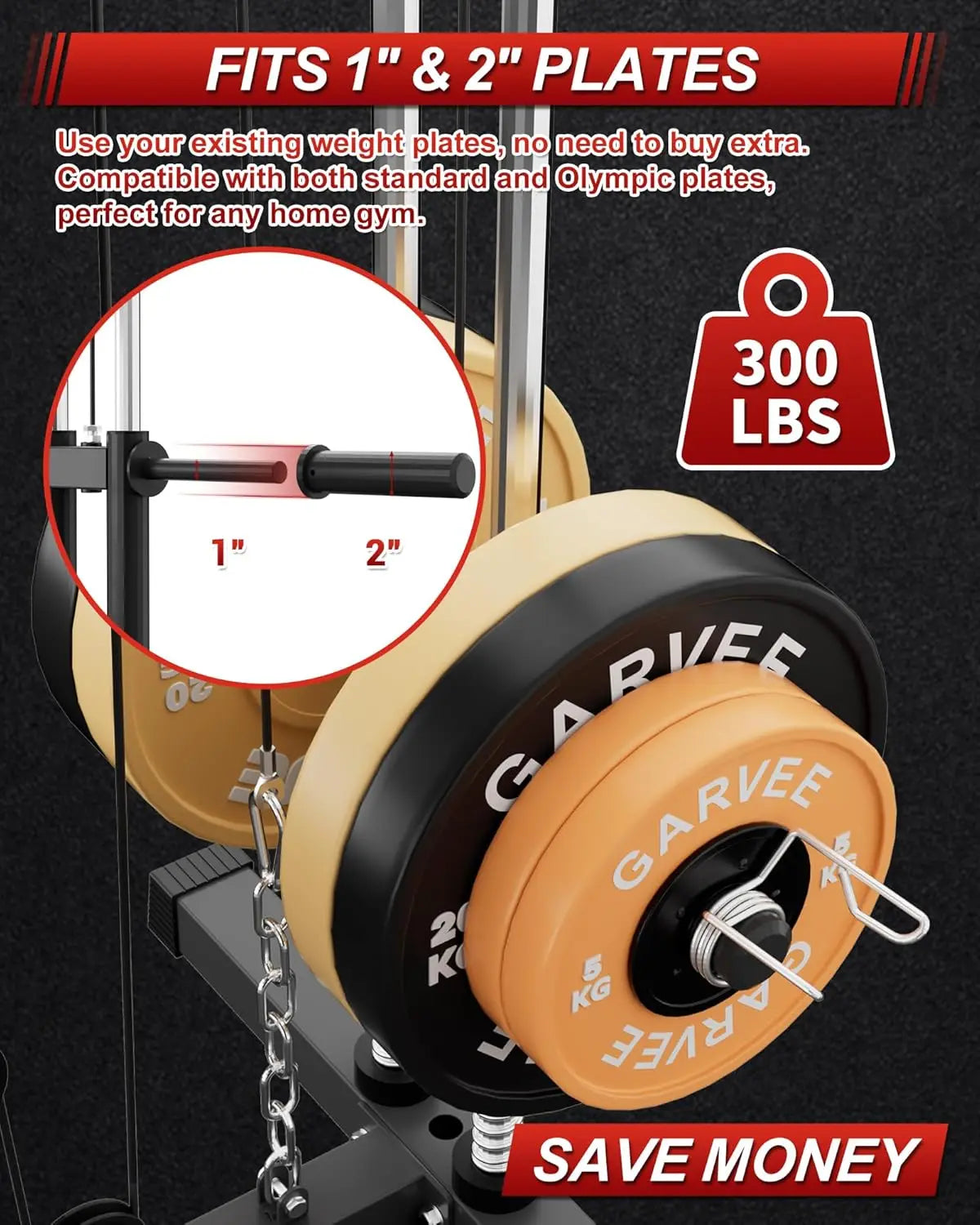 HiMiss 5-In-1 Home Gym Lat Pulldown Chest Press System