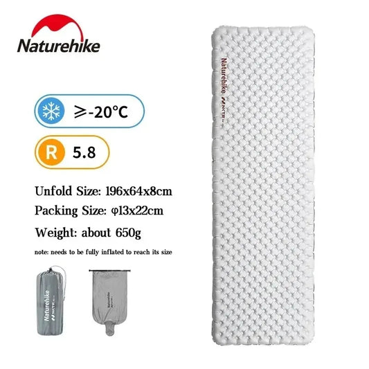Naturehike Inflatable Sleeping Pad Ultralight High R Value Camping Mat