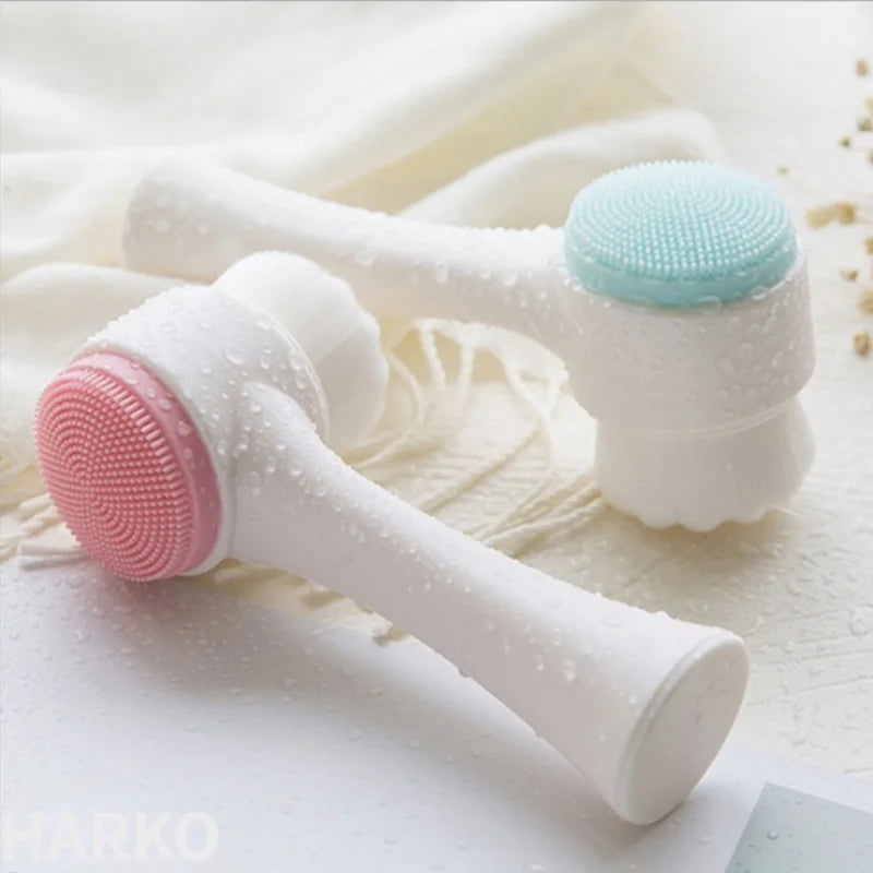 CZSAE Double Sided Silicone Facial Cleansing Exfoliating Brush