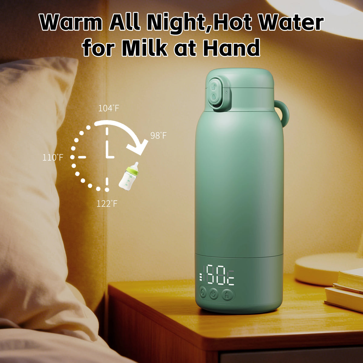 Portable Travel Milk Warmer And Insulated Thermos With Digital Display