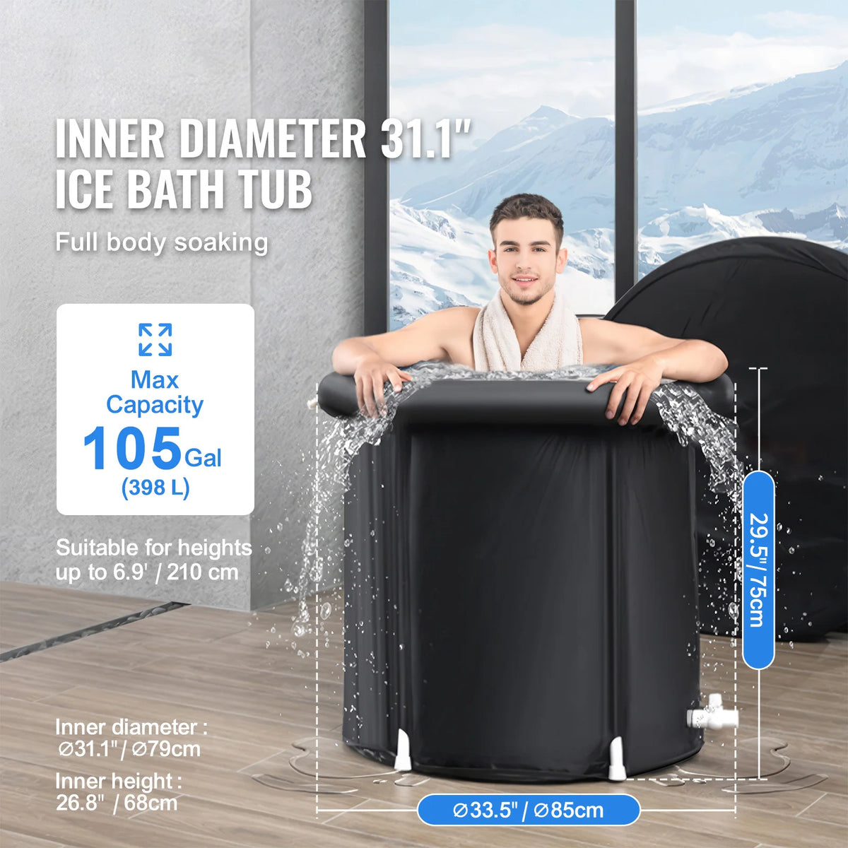 SucceBuy Portable Cold Water Therapy Plunge Tub For Athletes