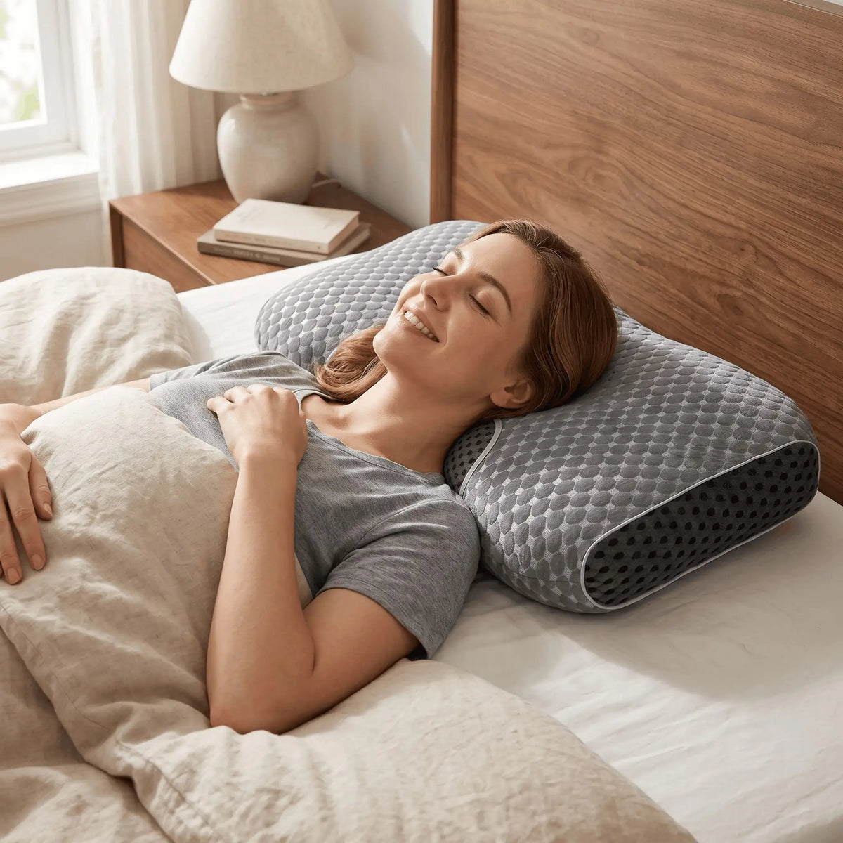 Ergonomic Massage Neck Pillow For Comfortable Sleep And Shoulder Relief