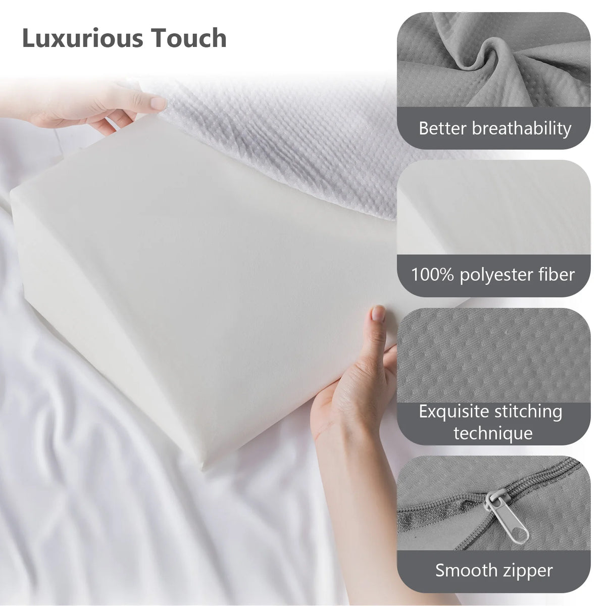 MCQ Ergonomic Memory Foam Bed Wedge Pillow With Cover
