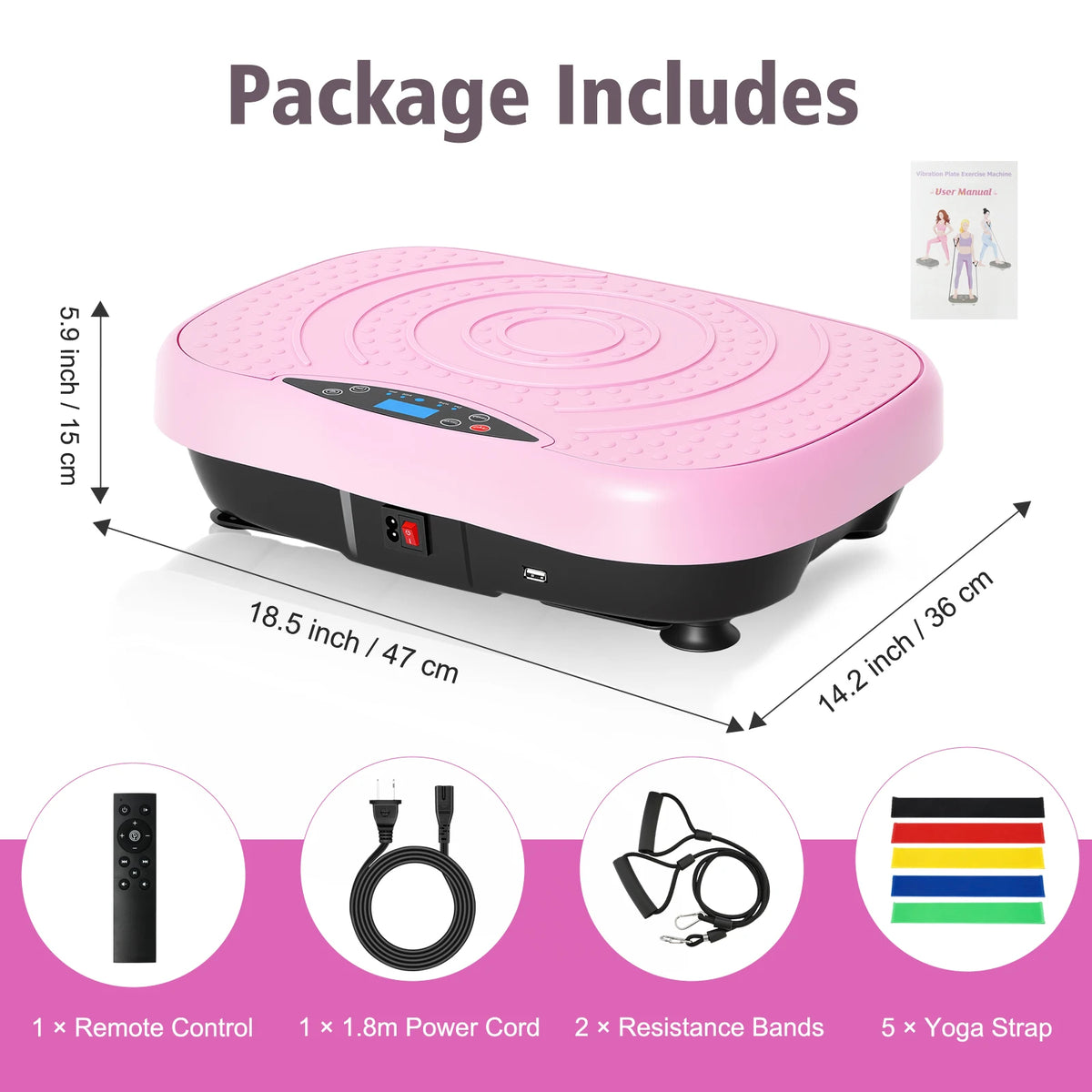 Portable Full Body Vibration Plate Exercise Machine Bluetooth Remote