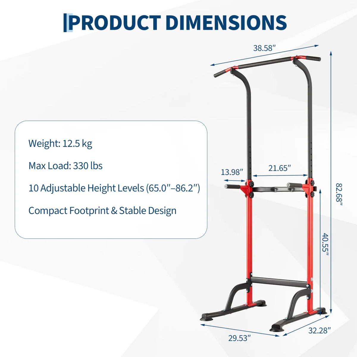 HiMiss Adjustable Power Tower With Dip Station For Home Workouts