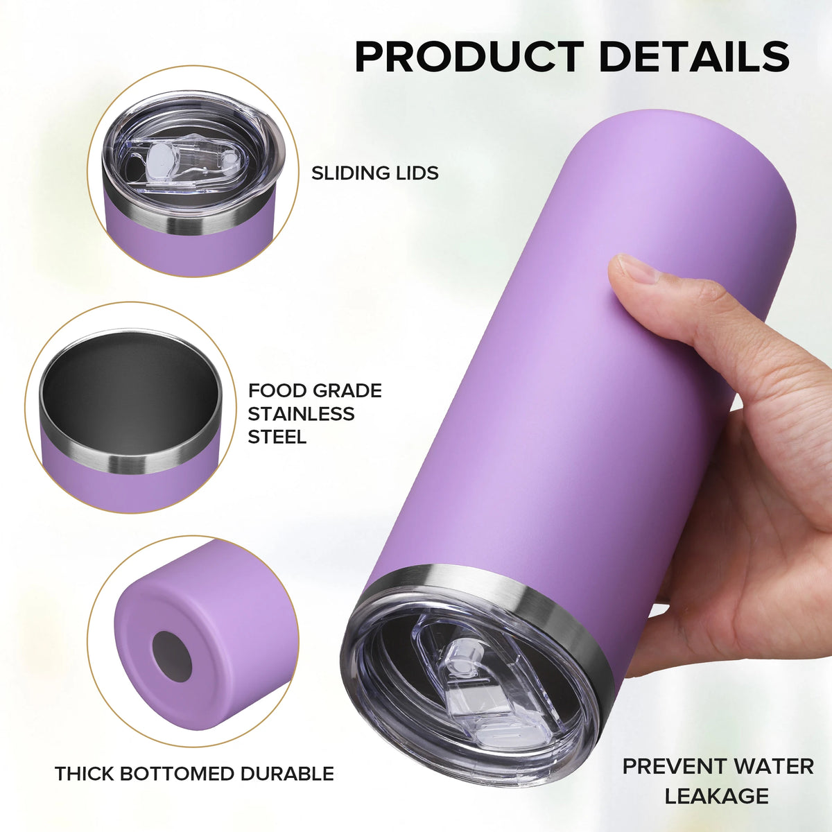 Fastsub Powder Coated Stainless Steel Insulated Tumbler With Straw