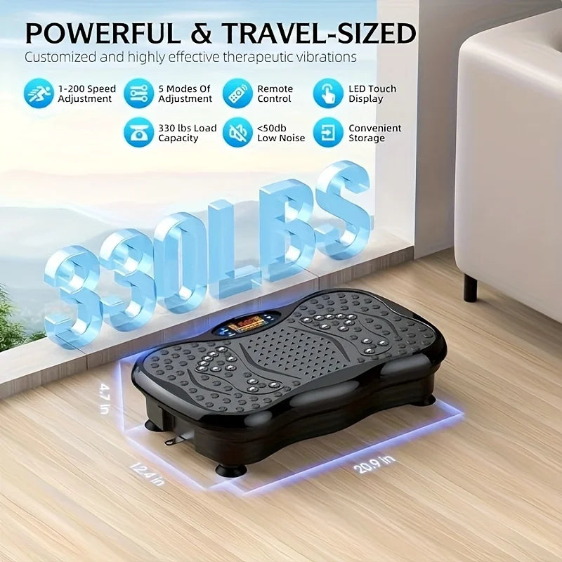 BZEQ Compact Vibration Platform With Resistance Bands For Home Fitness