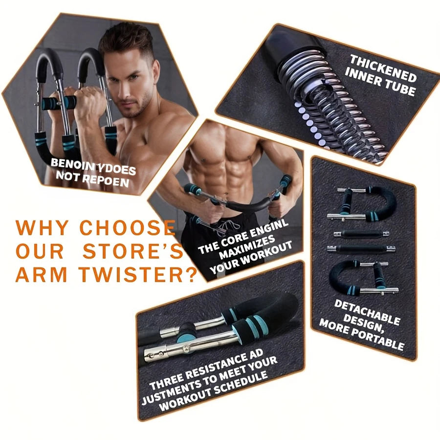 U Shaped Power Twister Bar Arm And Chest Strength Trainer