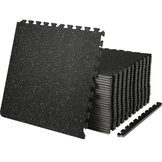 SucceBuy Interlocking Rubber Top Exercise Mats With EVA Foam Construction