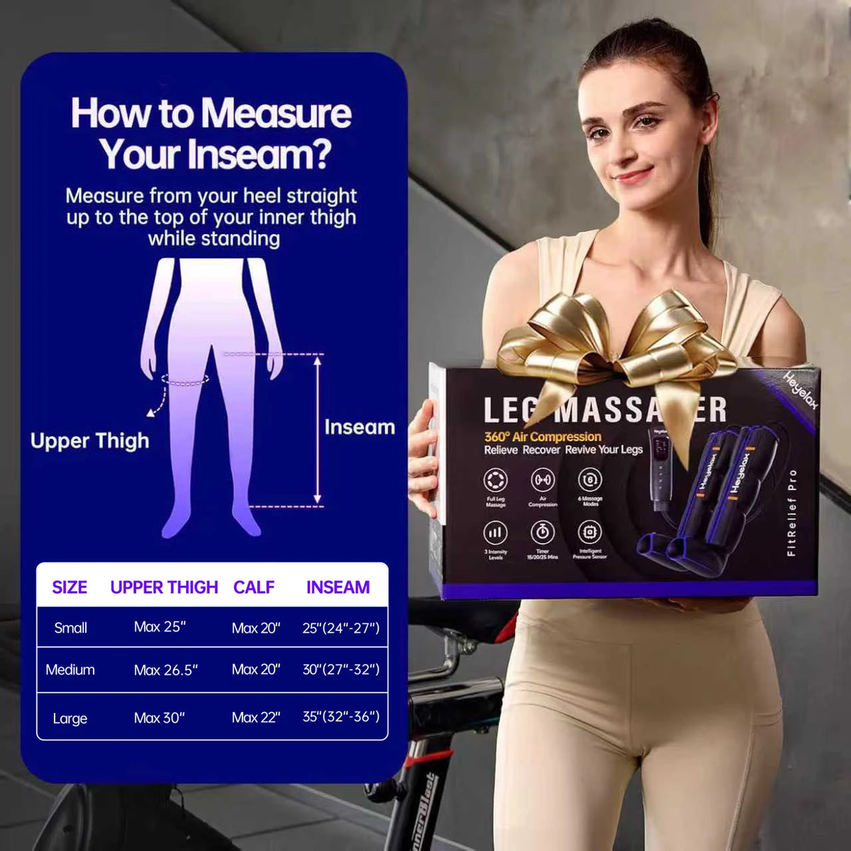Heyelax Air Compression Leg Boots For Circulation And Recovery
