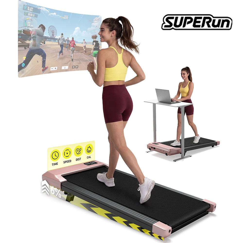 Superun Under Desk Walking Pad Treadmill With LCD Display