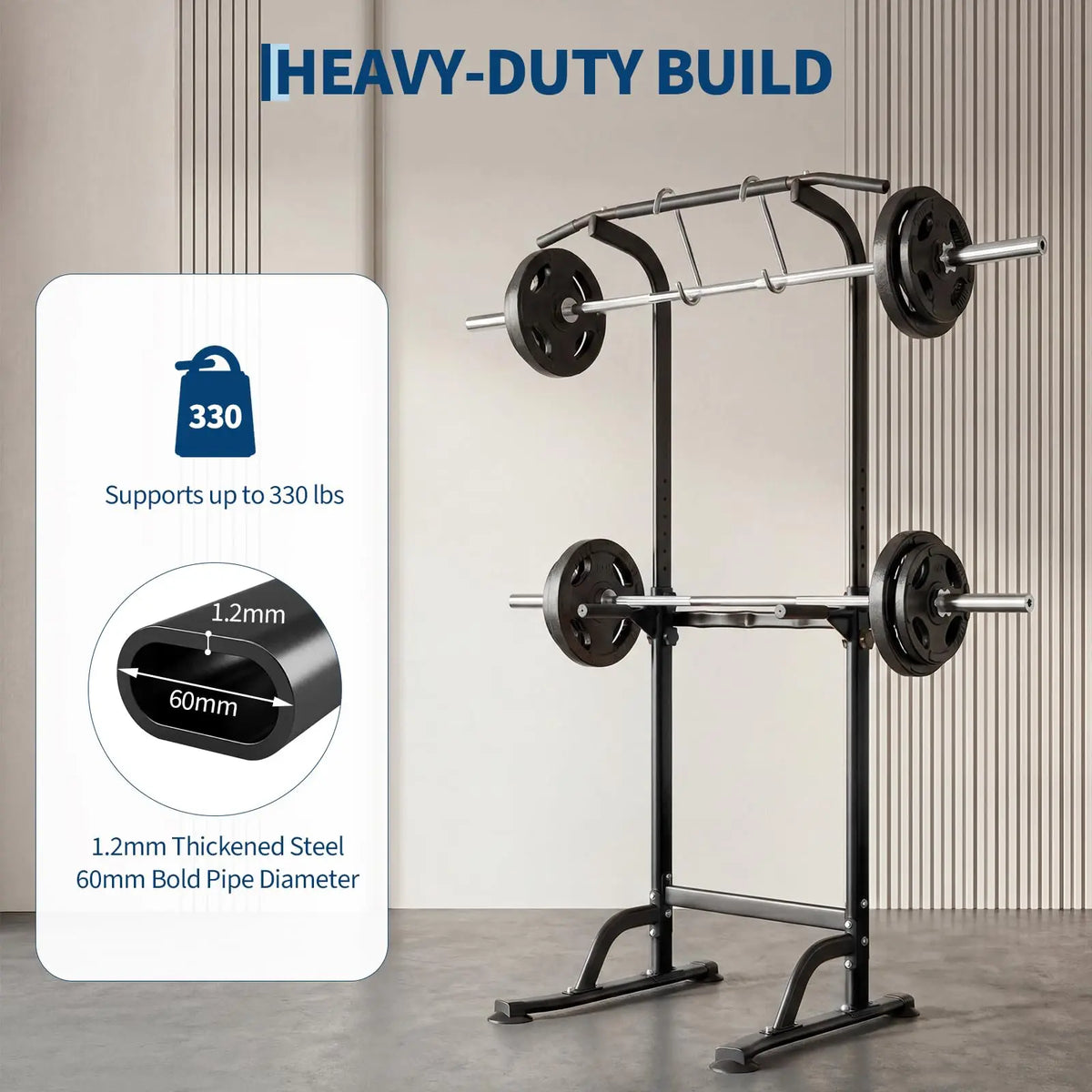 HiMISS Adjustable Power Tower For Pull Ups Dips And Workouts