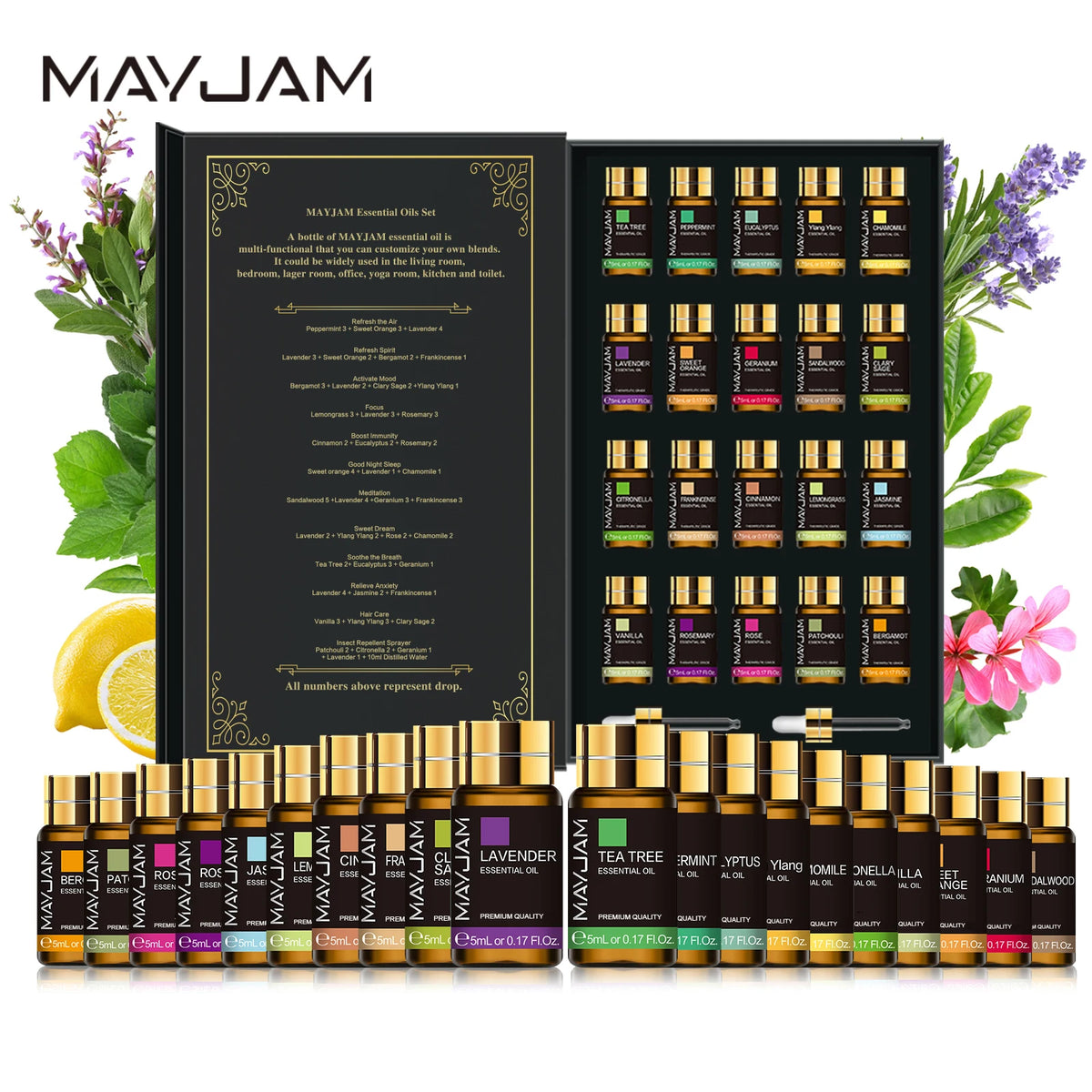 Mayjam 20 Bottles Essential Oils Kit Natural Aromatherapy Blend