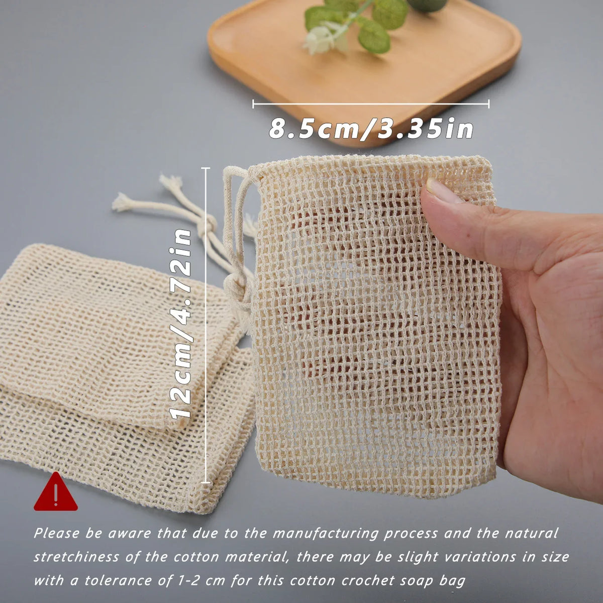Premium Cotton Soap Saver Pouches Featuring Durable Exfoliating Mesh