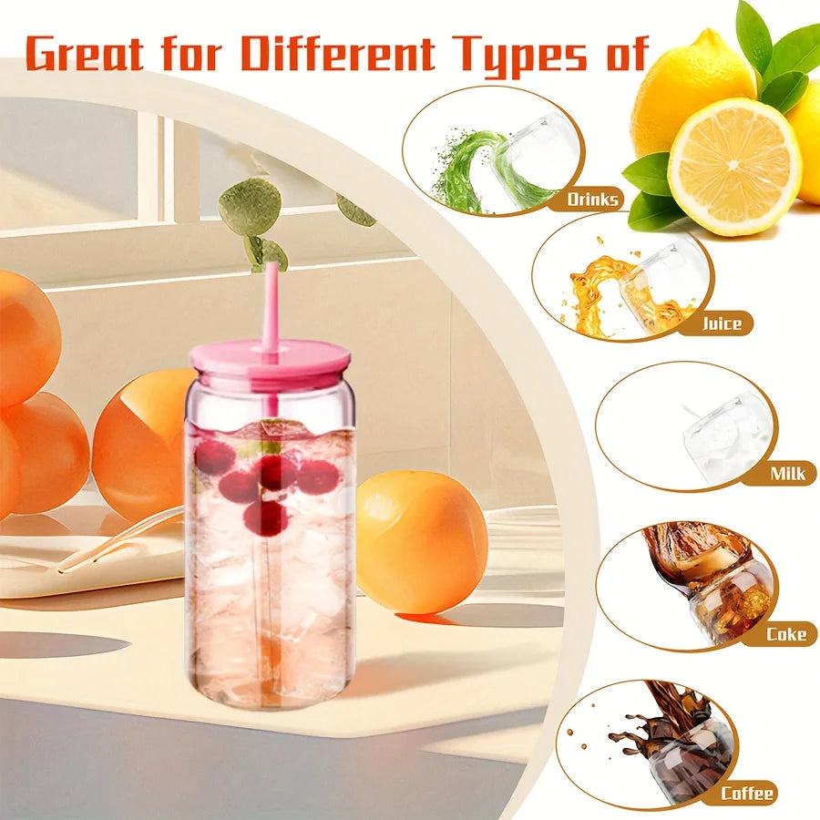 Hilake Mason Jar Style Tumblers With Leakproof Lids And Straws