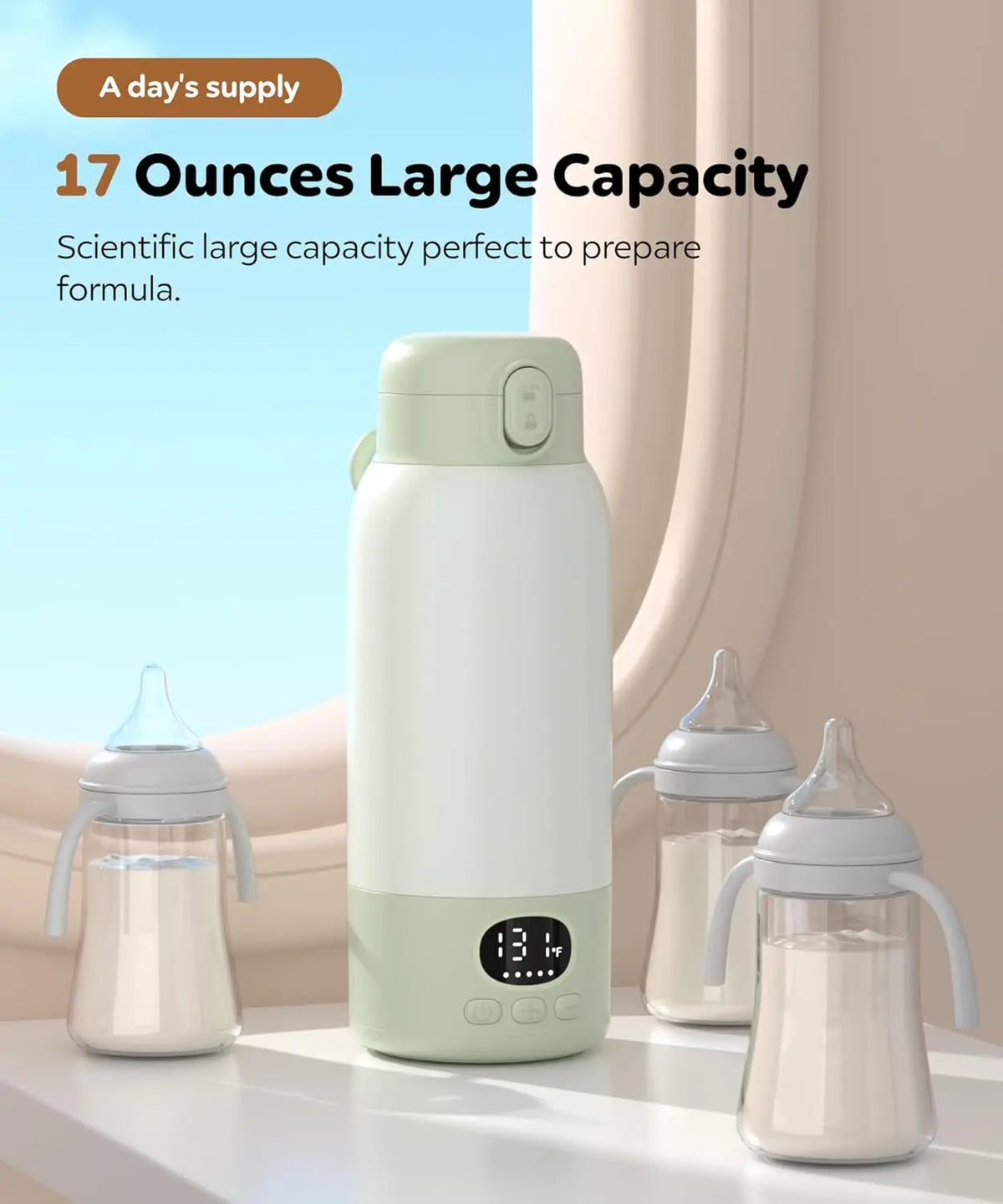 Electric Heated Water Bottle With Digital Temperature Display