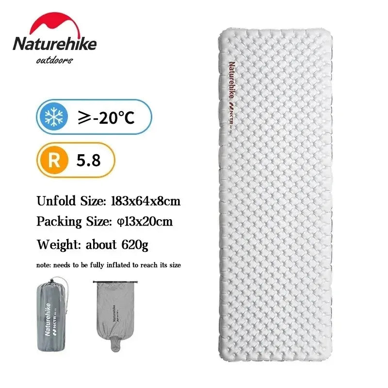 Naturehike Inflatable Sleeping Pad Ultralight High R Value Camping Mat
