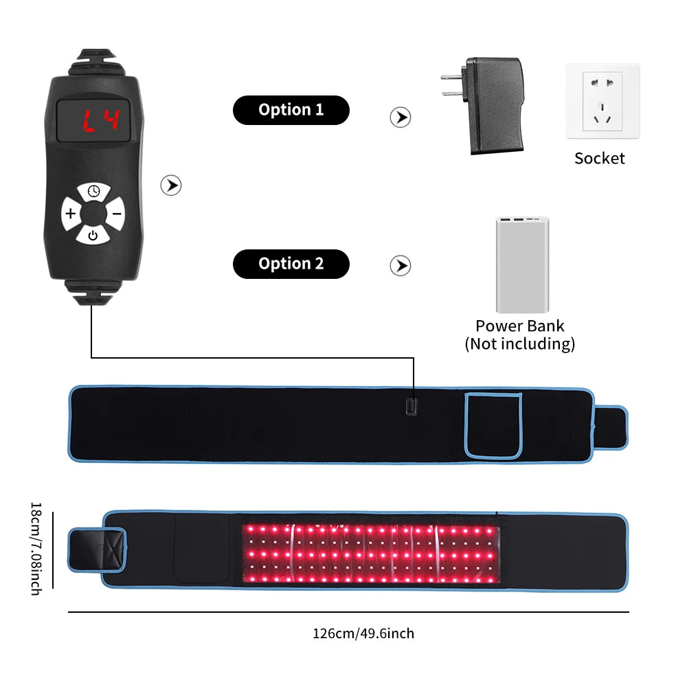 Professional Near Infrared Red Light Therapy Belt For Muscle Relief