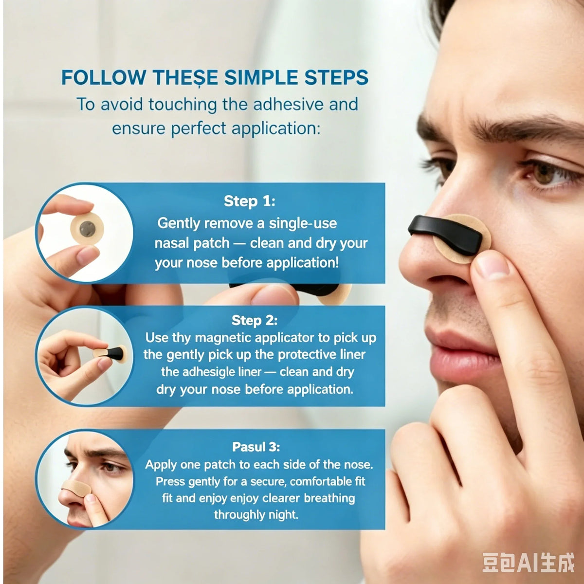 Cotton Anti Snoring Nasal Strips For Peaceful Sleep Aid