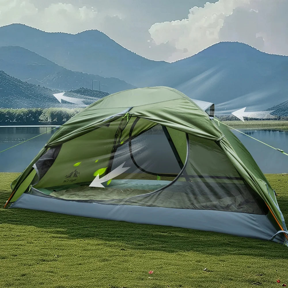 Night Cat Waterproof Two Person Backpacking Tent With Rainfly