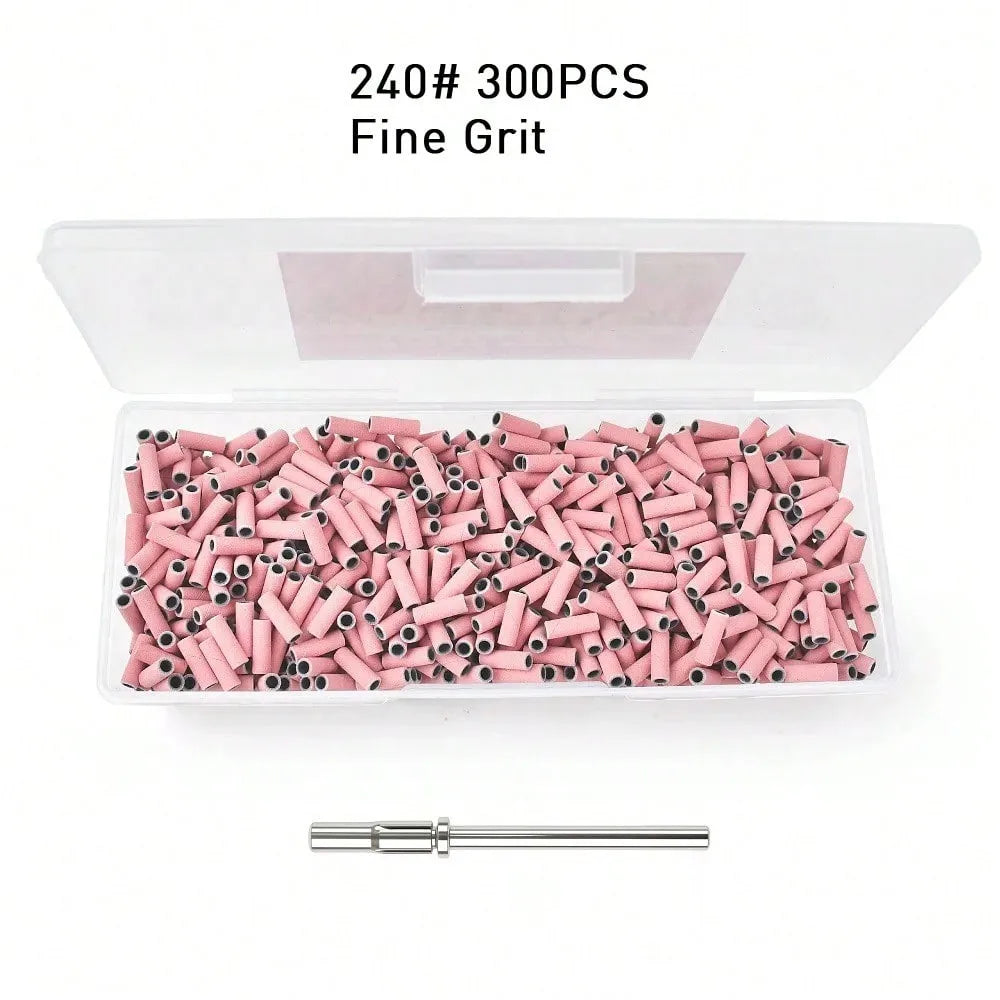 Stainless Steel Nail Drill Sanding Bands With Mandrel For Salon