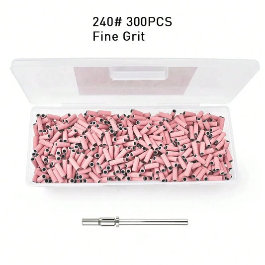 Stainless Steel Nail Drill Sanding Bands With Mandrel For Salon