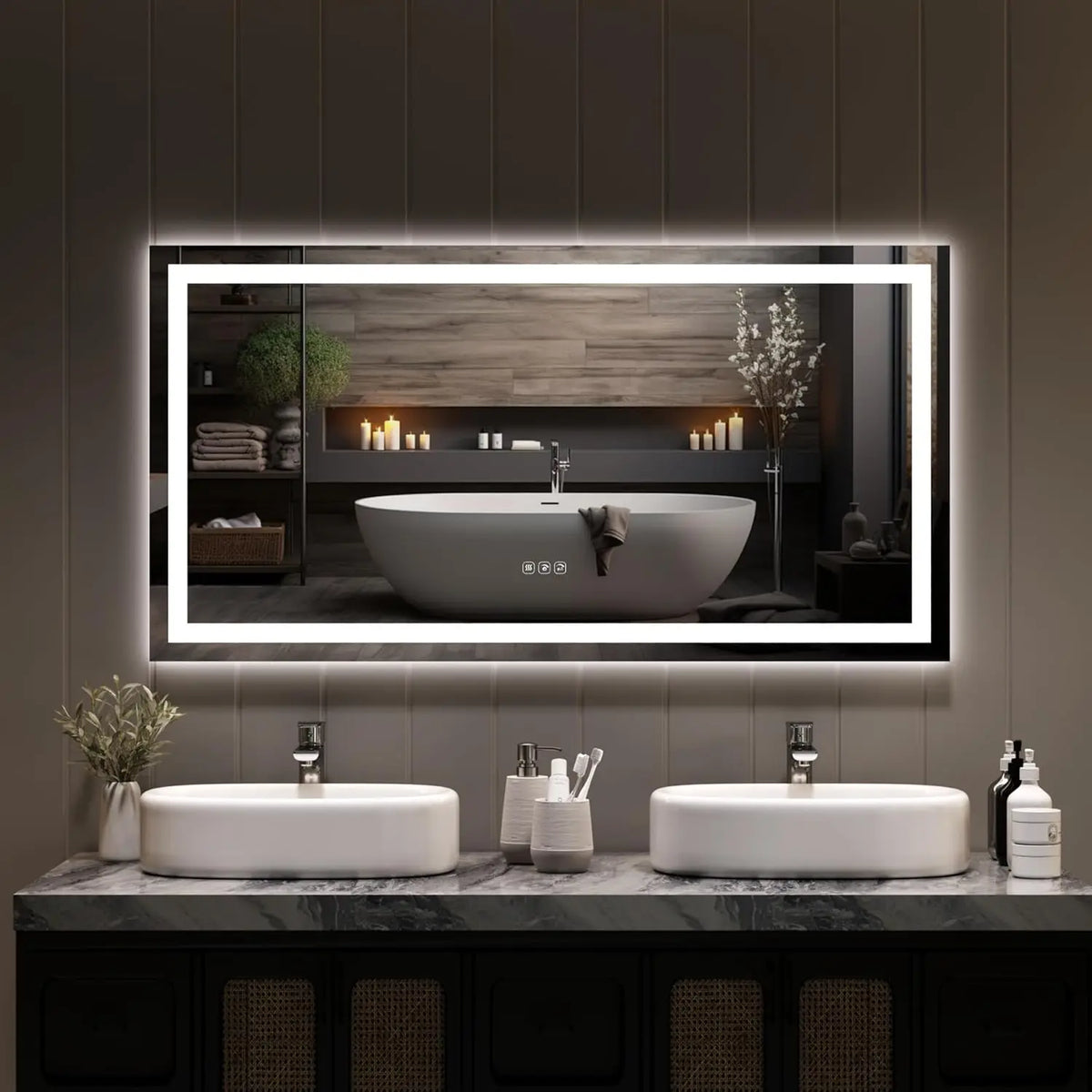 Twister Ck Led Bathroom Mirror Anti Fog Wall Mount Frameless