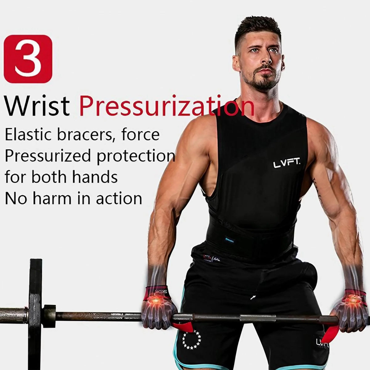 Heavy Duty Anti Slip Wrist Wraps For Weightlifting Gym Training