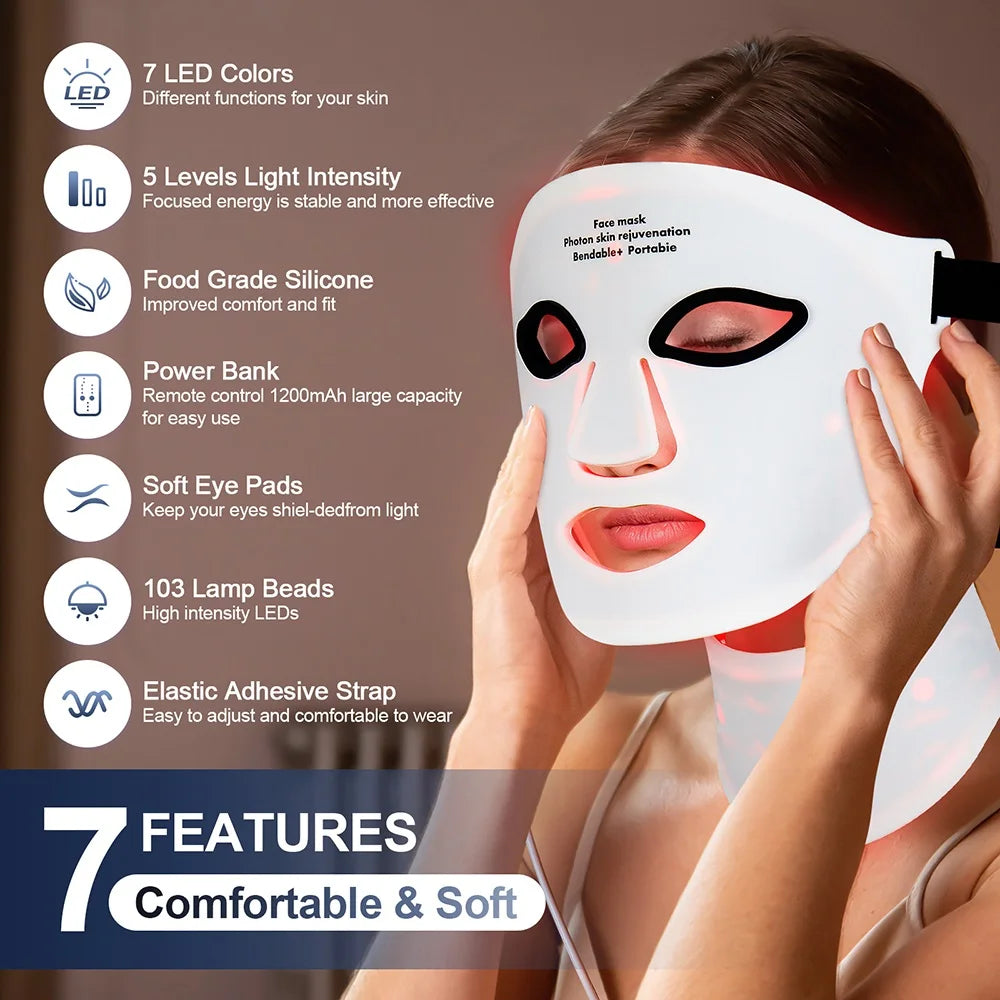 Iebilif Wireless Led Face Mask For Skin Repair And Rejuvenation