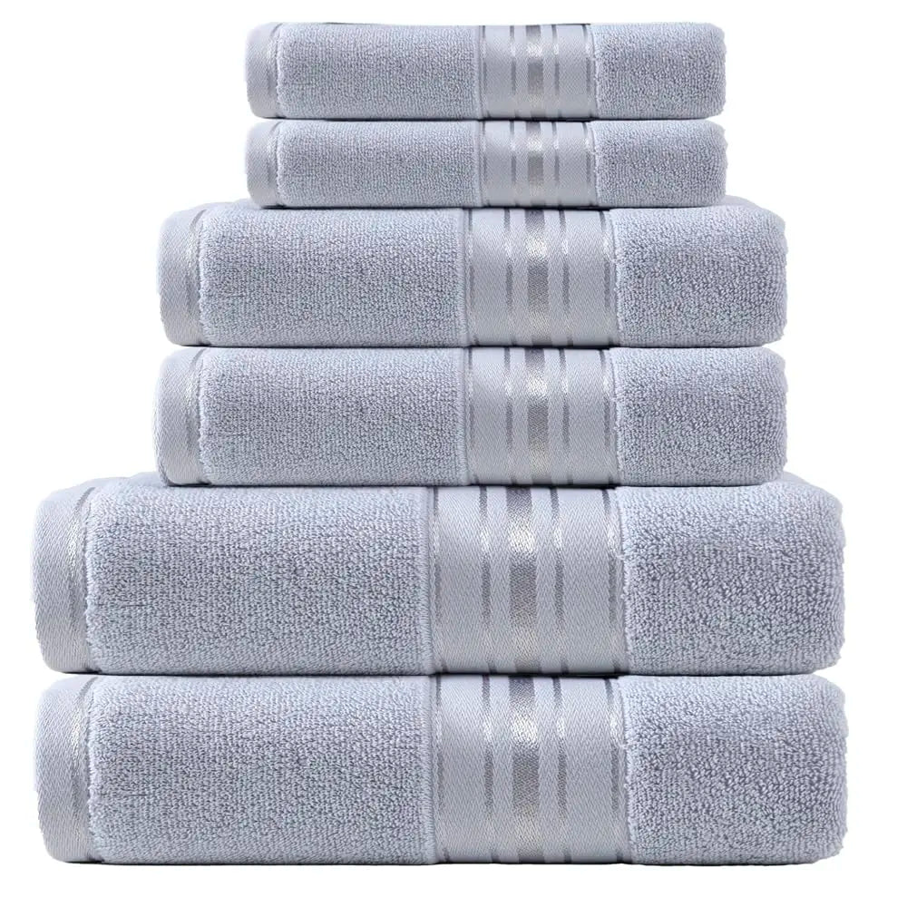 Luxury Six Piece Cotton Towel Set For Bathroom Use