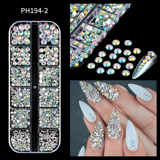 Premium 3D Crystal Nail Art Rhinestones Kit With Tools