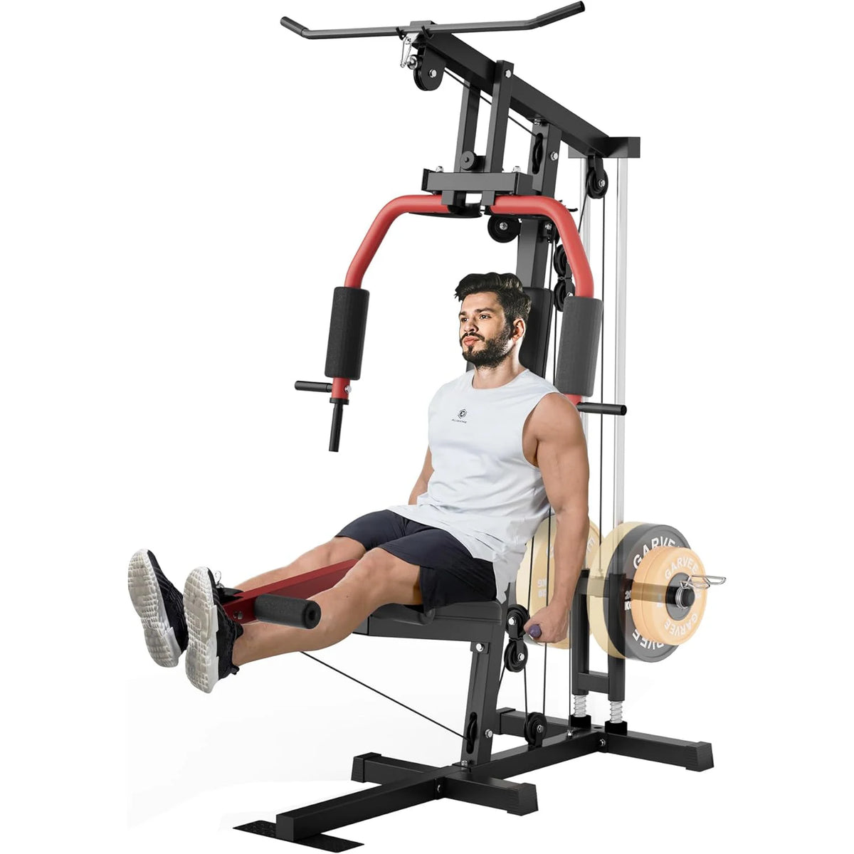 HiMiss 5-In-1 Home Gym Lat Pulldown Chest Press System