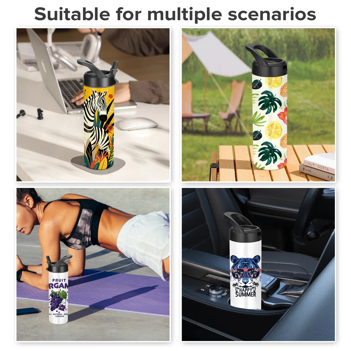 Fastsub Sublimation Tumblers Stainless Steel Vacuum Travel Water Bottle