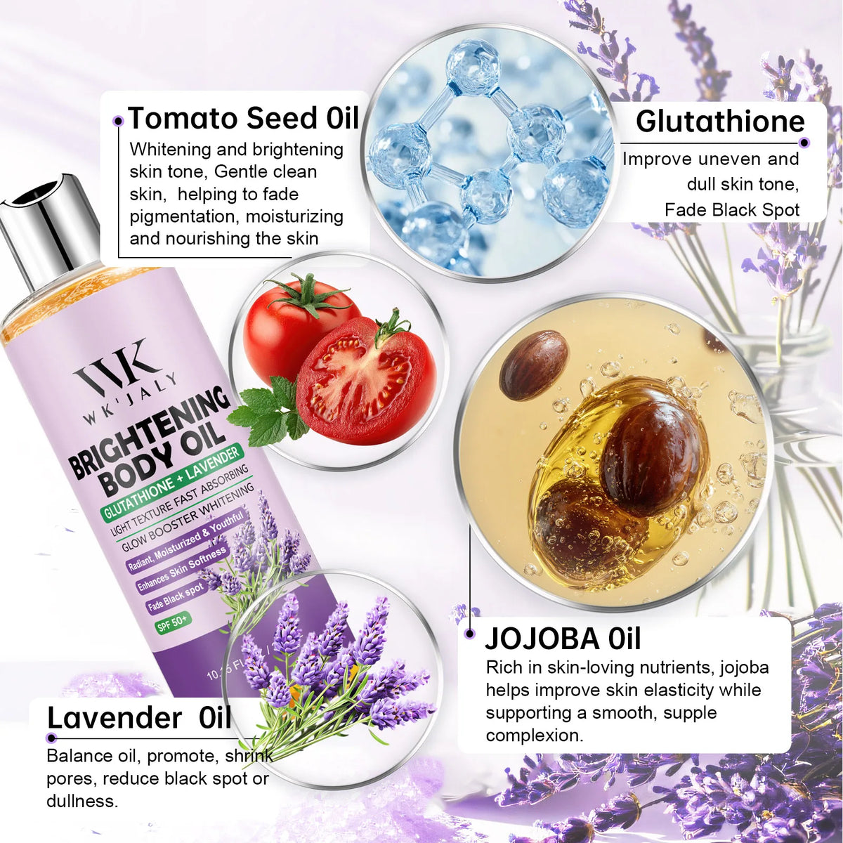 WK JALY Lightening Body Oil Brightens And Moisturizes Skin