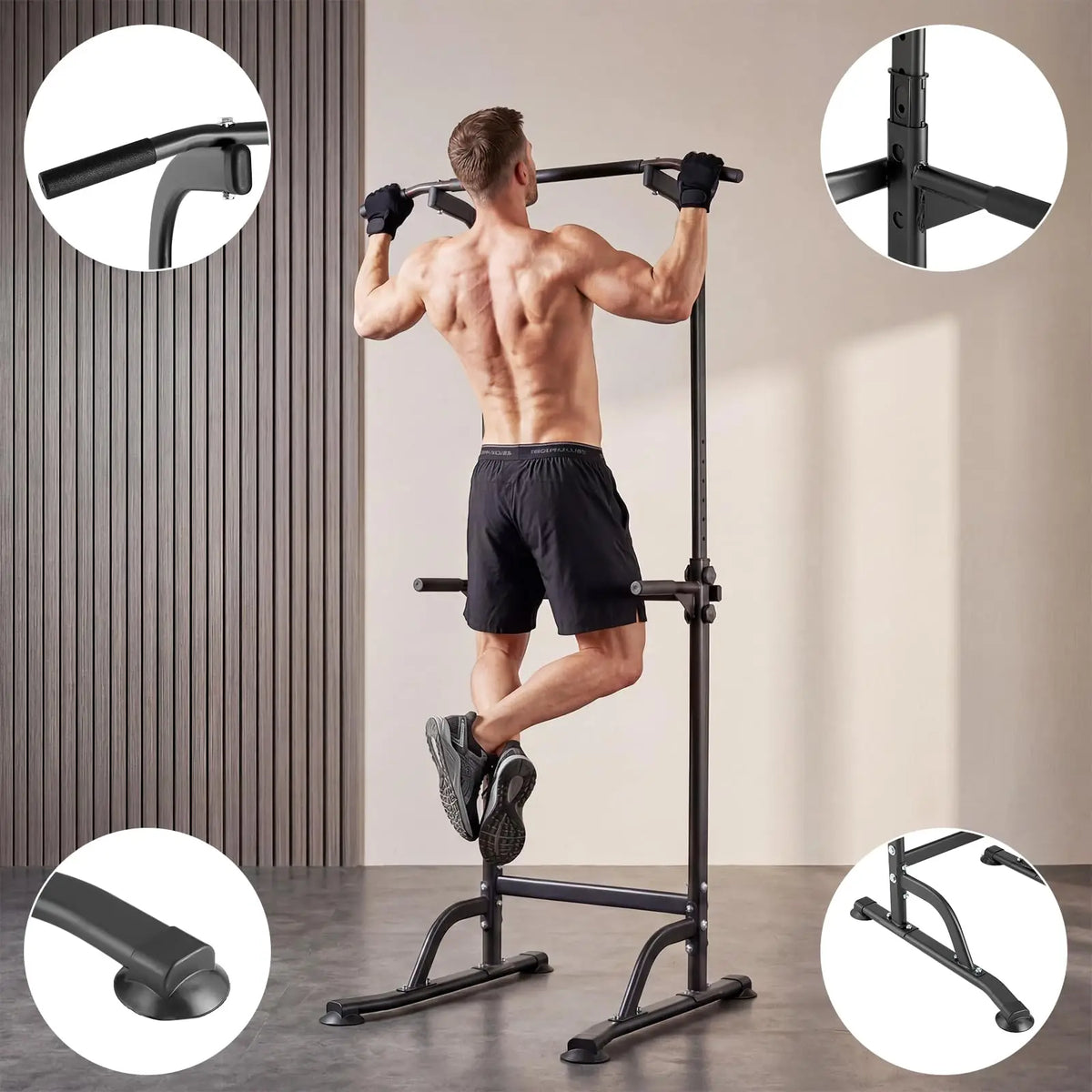 HiMISS Adjustable Power Tower For Pull Ups Dips And Workouts