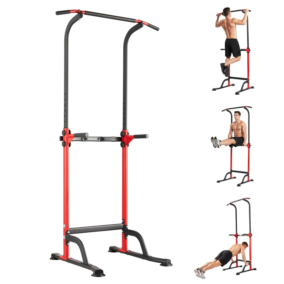 HiMiss Adjustable Power Tower With Dip Station For Home Workouts