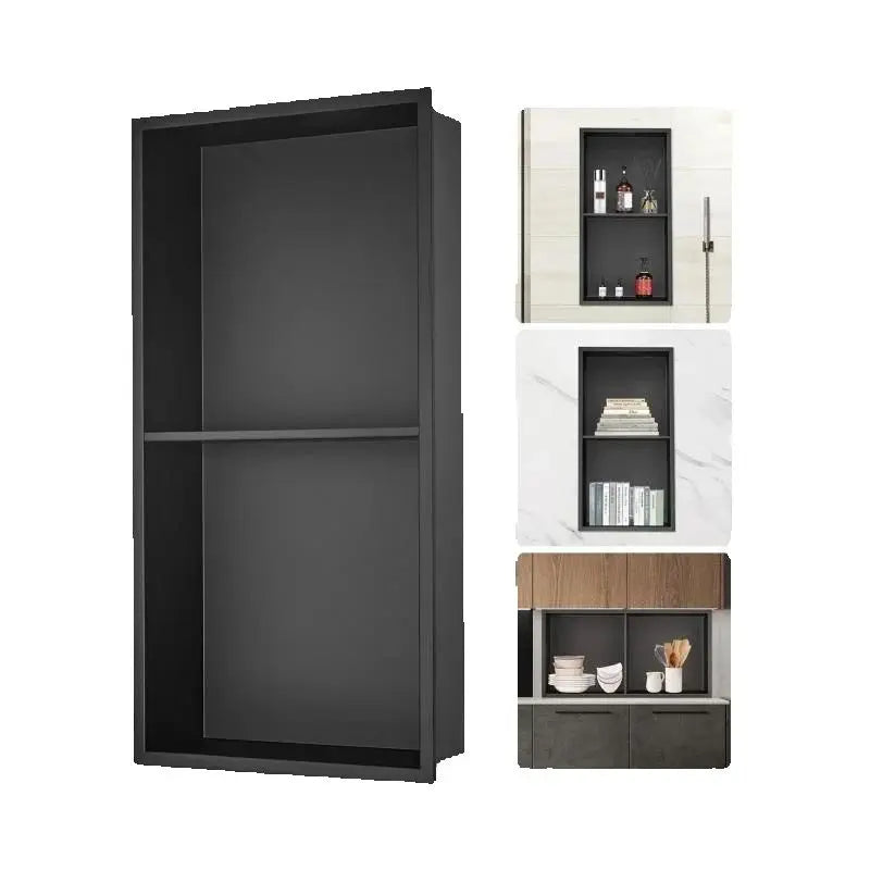 SucceBuy 304 Stainless Steel Shower Niche Double Storage Rack