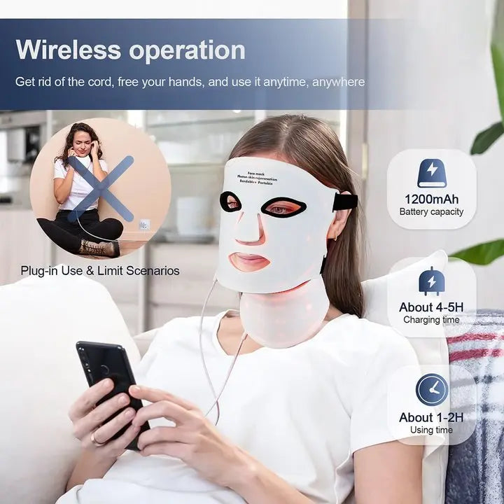 Iebilif Wireless Led Face Mask For Skin Repair And Rejuvenation
