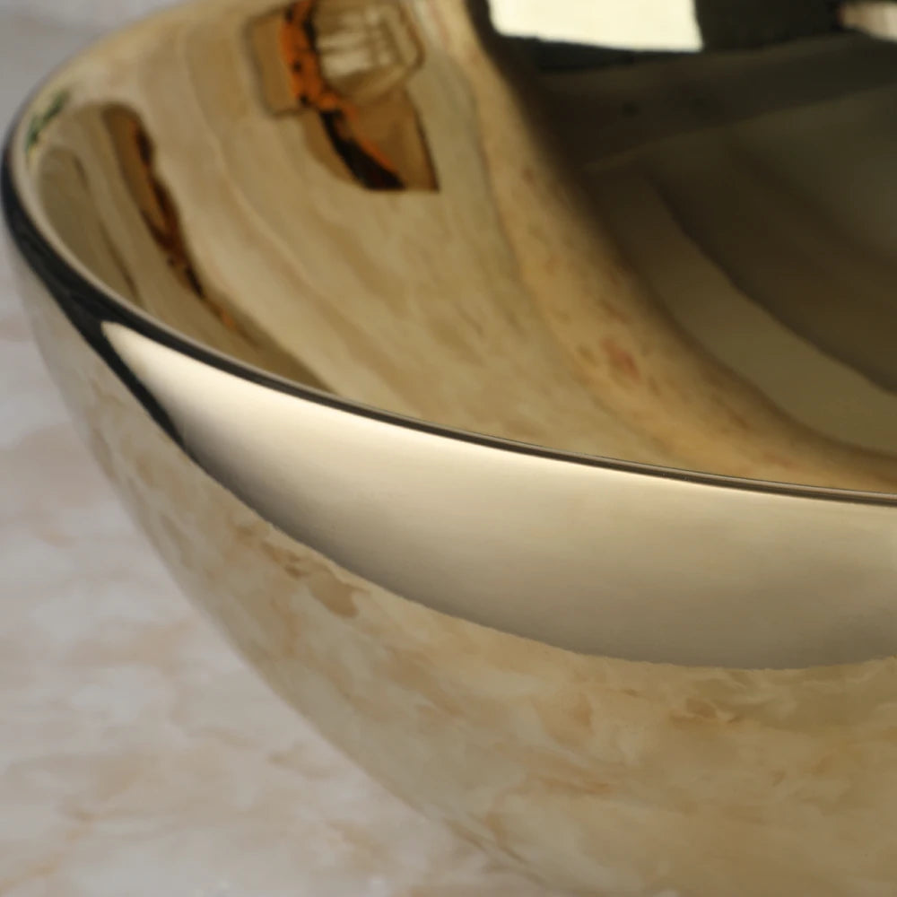 KEMAIDI Ceramic Bathroom Vanity Vessel Sink With Faucet