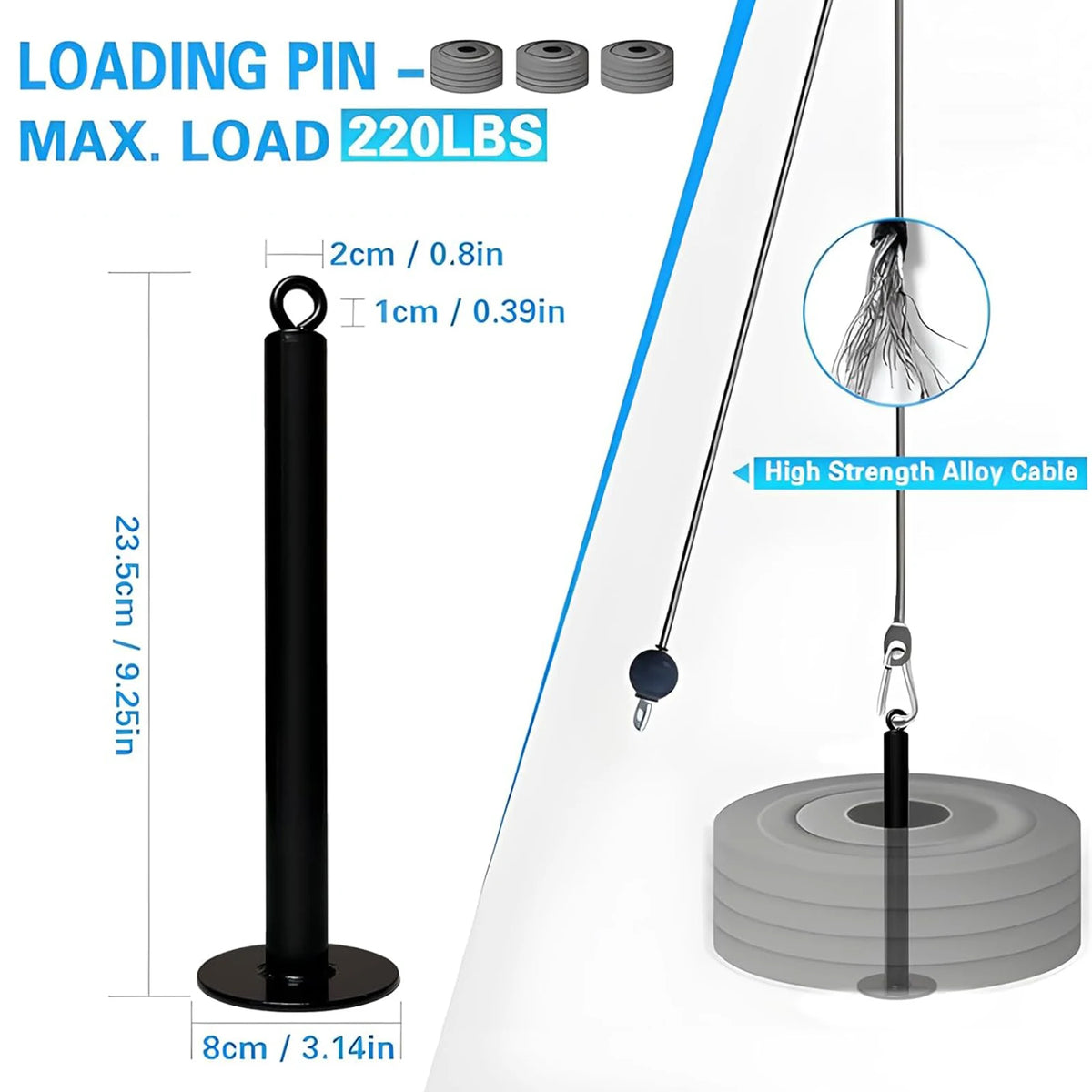 Marsafit Wall Mounted Cable Pulley System Home Gym Strength Training