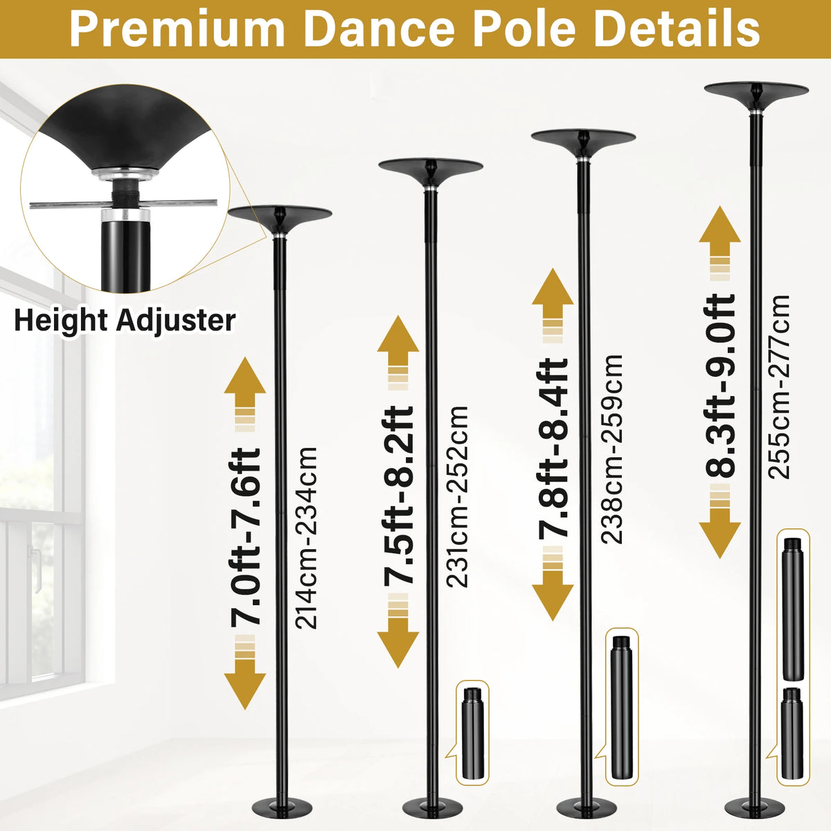 Portable Removable Dance Pole for Home Fitness Training