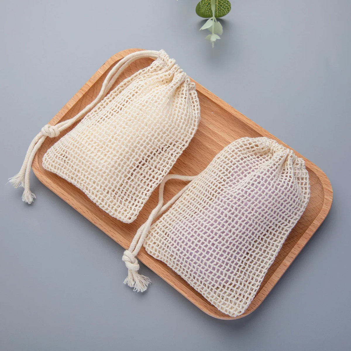 Premium Cotton Soap Saver Pouches Featuring Durable Exfoliating Mesh
