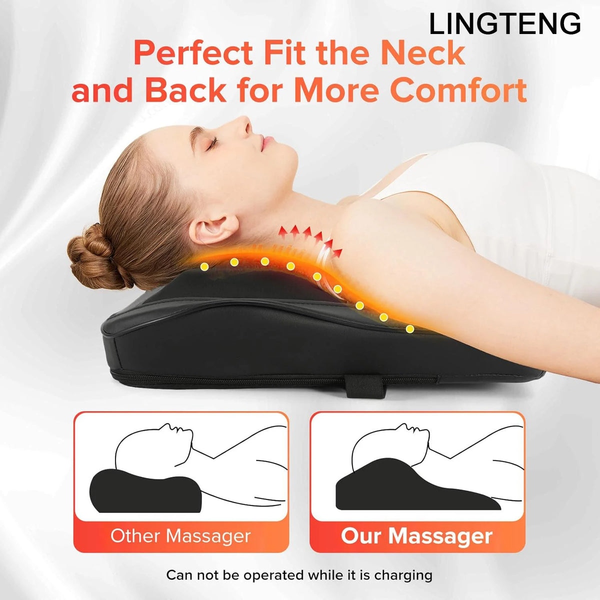 LINGTENG Heat Therapy 3D Kneading Back and Neck Massager
