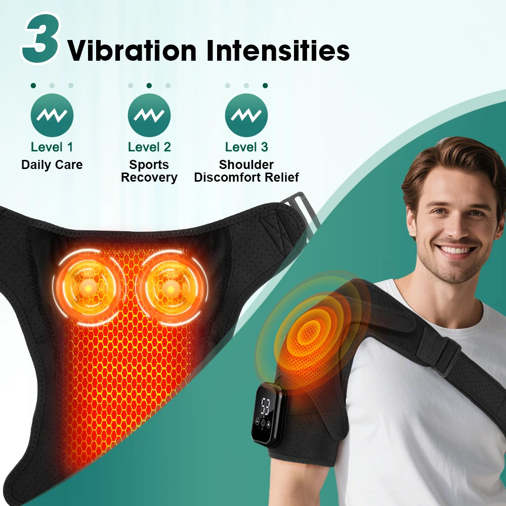 Pastsky Rechargeable Heated Shoulder Massager With Touchscreen