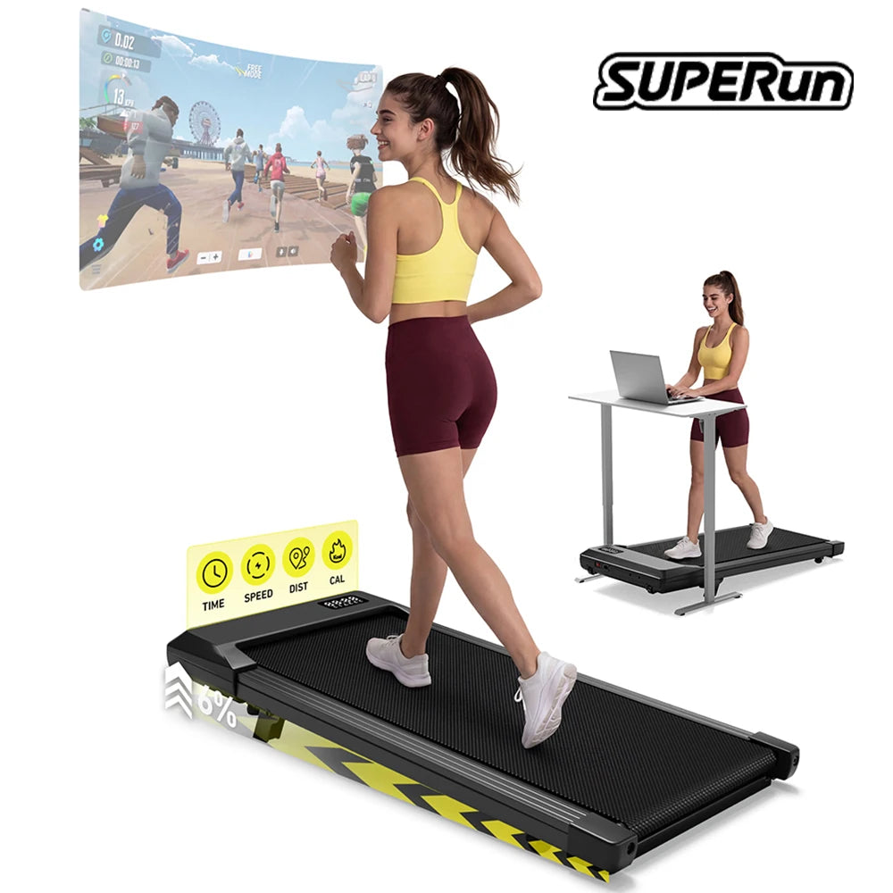 Superun Under Desk Walking Pad Treadmill With LCD Display