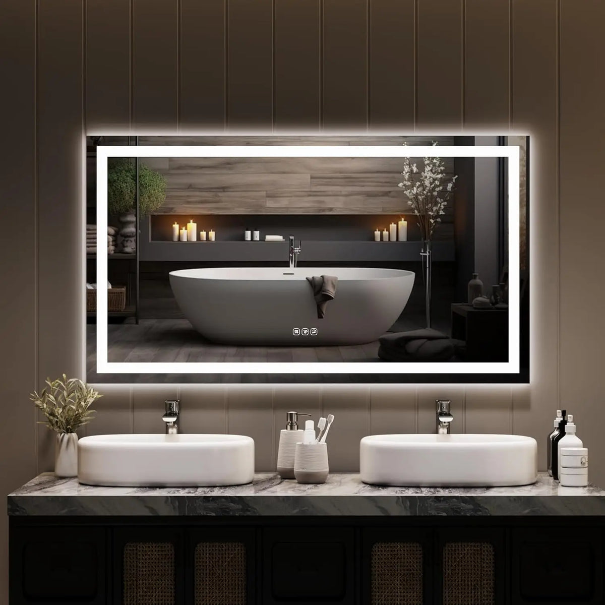 Twister Ck Led Bathroom Mirror Anti Fog Wall Mount Frameless