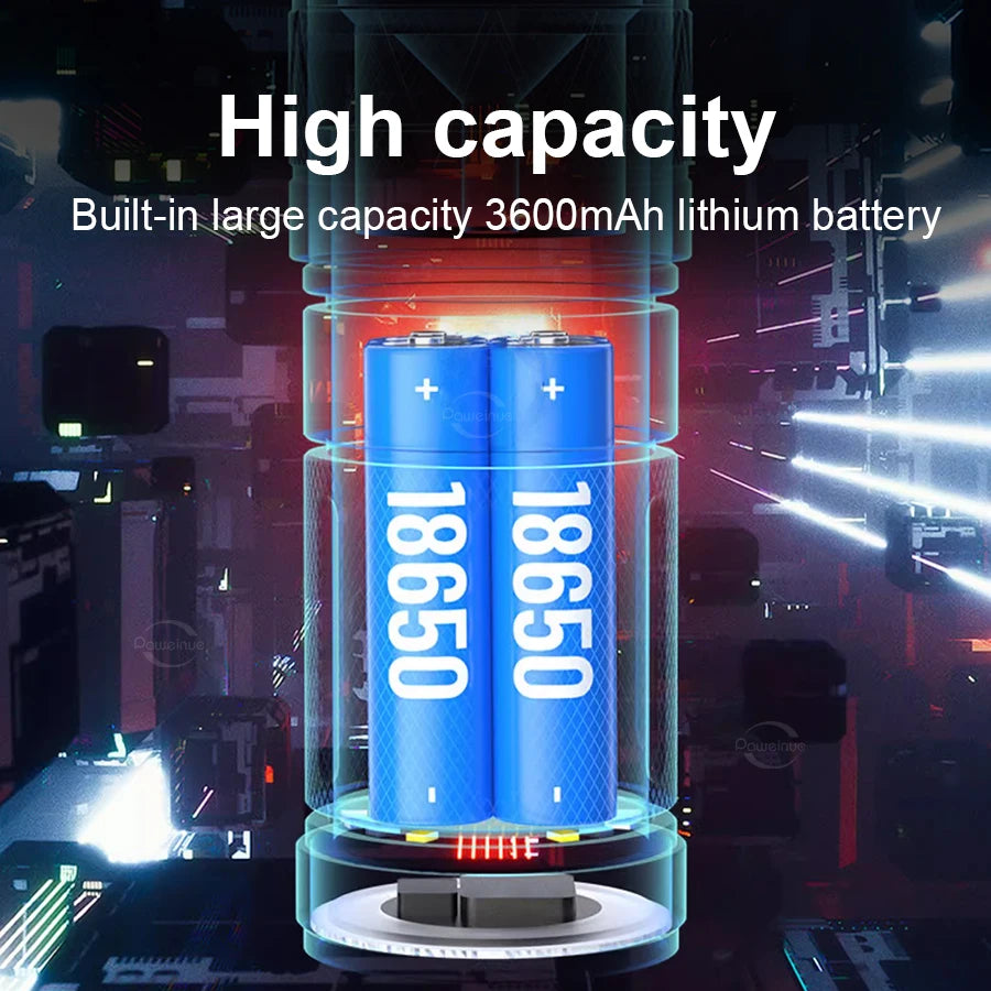LED BARZ Rechargeable Tactical Flashlight With Power Bank