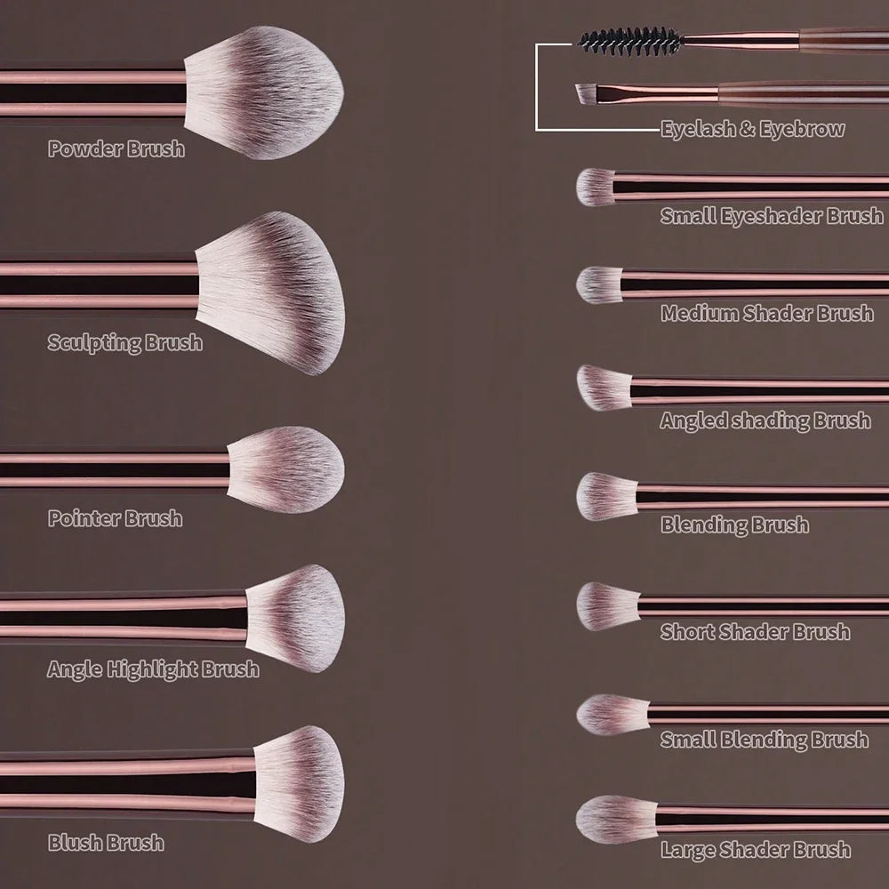 Soft Bristle Kabuki Makeup Brush Set for Face and Eyes