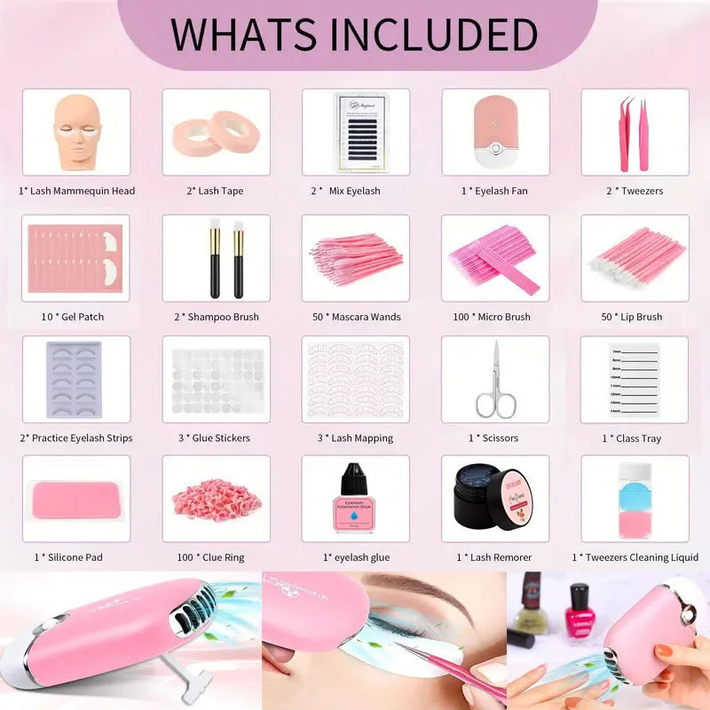 Professional Eyelash Extension Practice Kit Beginner Grafting Tool Set