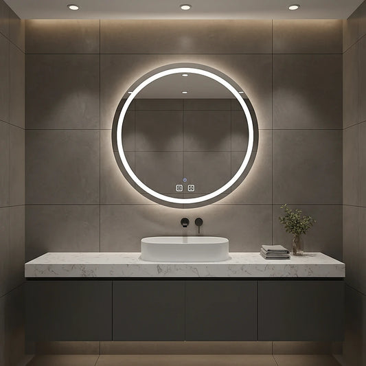 Anti Fog Led Bathroom Mirror With Dimmable Vanity Lighting